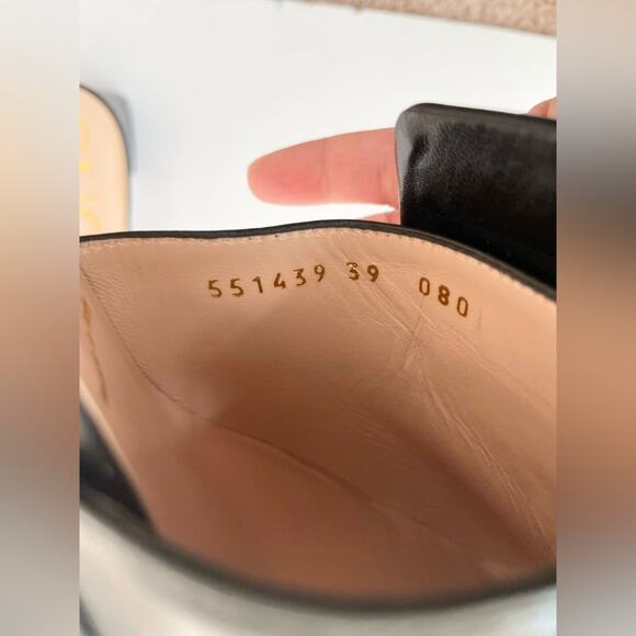 GUCCI Black leather Madelyn Crystal G Mules Block heel  EU 39 - Picture 10 of 13